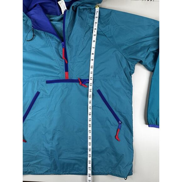 Vintage Sierra Designs Anorak Jacket M Teal Purple 90s Pullover Hooded - Picture 6 of 14